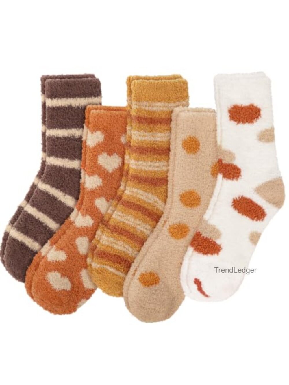 Fuzzy Cat Paw Socks Women 5 Pairs Cozy Slipper Socks